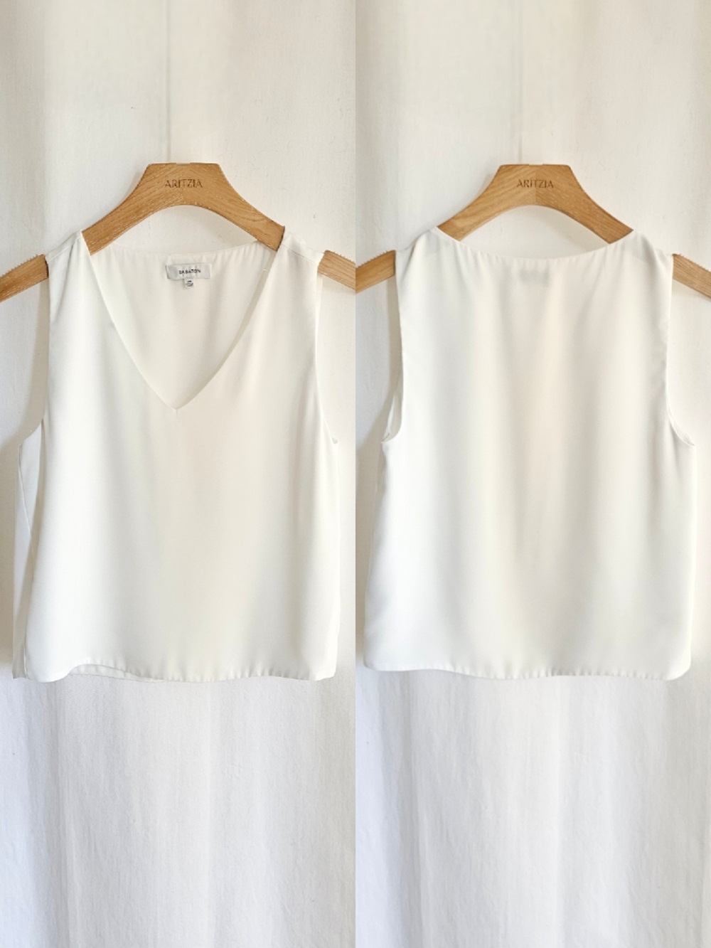 Aritzia Babaton Murphy White Sleeveless Chiffon Blouse Top - Picture 6 of 16
